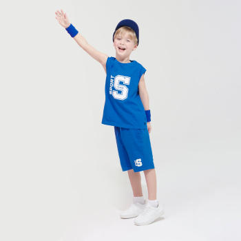 شورت برمودا من الصوف الناعم باللون الأزرق للأولاد